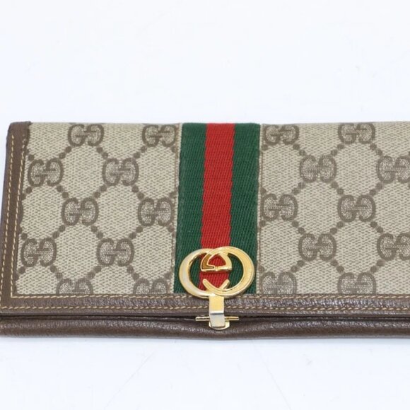 Gucci Vintage Supreme Wallet - Beige/Green/Red - Picture 1 of 14